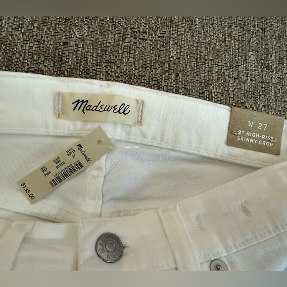 ❣️🆕Madewell 9" High-Rise Skinny Crop White Jeans Destructed Edition❣️ - Picture 8 of 11